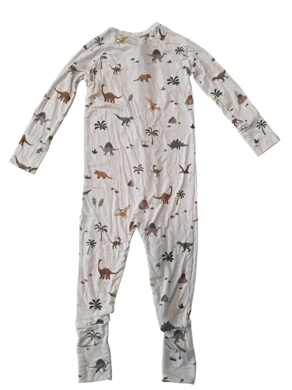 Brave Little Ones Dinosaur Baby Pajamas 12-18M Bamboo Soft Stretchy Zip flip fee